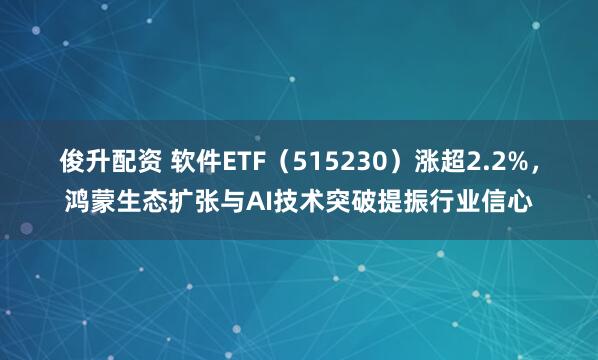 俊升配资 软件ETF（515230）涨超2.2%，鸿蒙生态扩张与AI技术突破提振行业信心